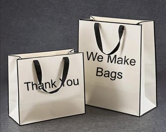 10 Pcs Custom Shopping Bags with Logo for Boutique - Personalized Plastic Bags with Logo Custom Merchandise Bags with Logo for Business