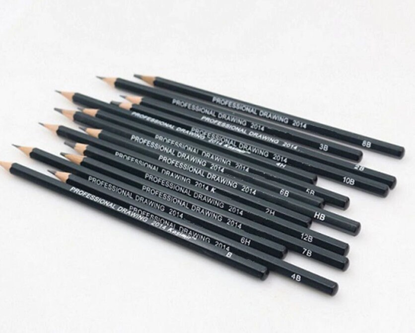 14 Pcs Sketch Pencil Drawing Art Professionals Pencils Kit For Artists Students 