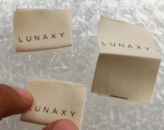 1000 aangepaste kledinglabels - crème beige stof naai in naailabels - gepersonaliseerde stoffen tags voor kleding vouw over stoffen labels handgemaakt