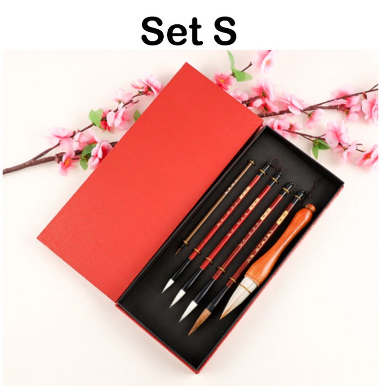 Chinese Calligraphy Brush Set Japanese Calligraphy Set Etsy