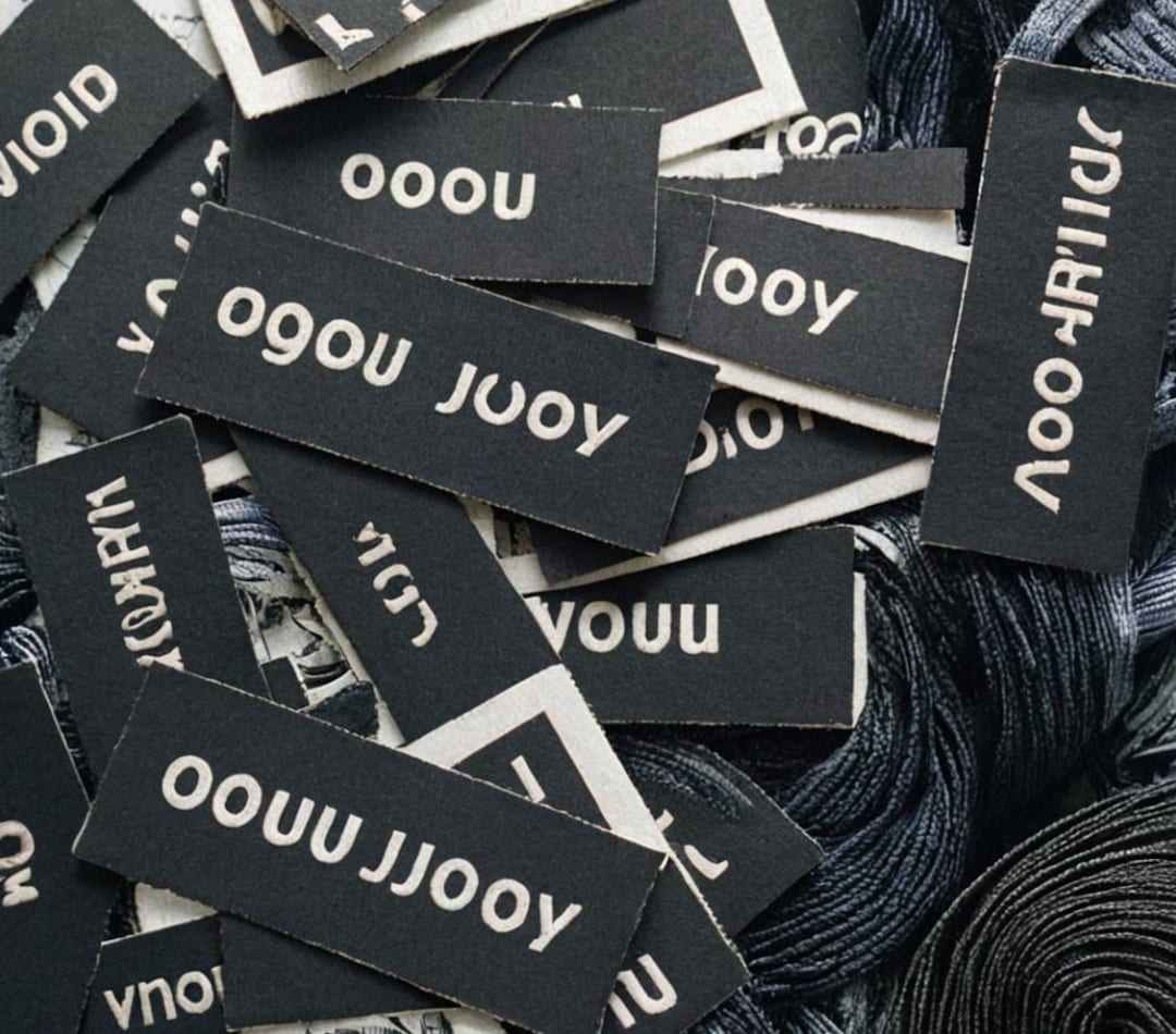 1000 Custom Clothing Labels - Black Fabric Sew in Sew on Labels ...