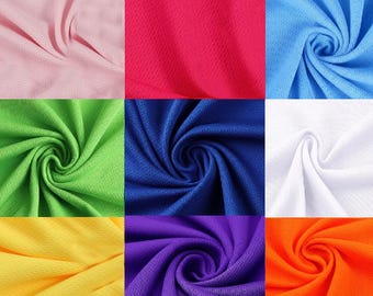 Mesh Fabric, Solid Color Jersey Fabric, Fabric by the Meter Yard, Jersey Sports Mesh for Clothing
