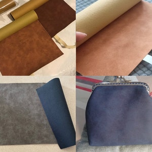 Tecido de couro PU - Tecido de camurça sintética - Peças de couro para estofamento de sucata - Capa de livro de couro, confecção de carteira de bolsa, sucatas de artesanato