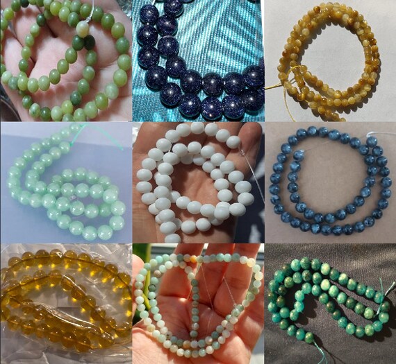 49 Pezzi Di Perle Rotonde Sciolte Di Labradorite Naturale Da 8 Mm - Foto 7