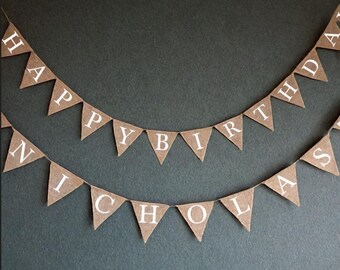 Custom Burlap Garland,  Personalized Banner, Personalized Sign, Custom Name Banner, DIY Custom Baby Birthday Party, Bridal Shower Wedding