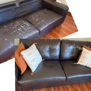 Self-Adhesive Leather Fabric, PU Leather Fabric, Thick Fabric, Leather Sheets, DIY Cloth, Leather Repair Patch Strip 35cm 50cm 200cm image 8