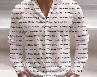Custom Men's Dress Shirt Personalized Button Down Long Sleeve Shirt Fit  Camp Collar Long Sleeved Shirt Any Logo Photo Pattern Text Image - Etsy