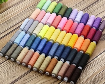 60 Pcs Sewing Thread Set - Polyester Thread - Spools For Sewing Machines - Hand Sewing Thread  - Small Spools Thread - Sewing Kit 250 Yards