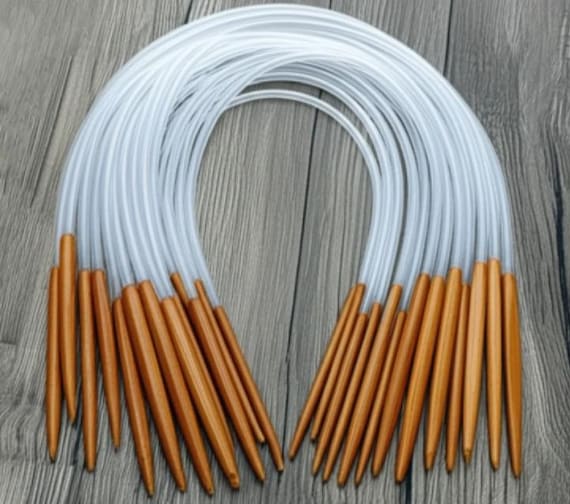 18 Pcs 16 32 inches Circular Knitting Needles Set - Bamboo Wood Crochet Hook Kit  - Kit Aiguilles Circulaires - Breinaalden Set - Starter