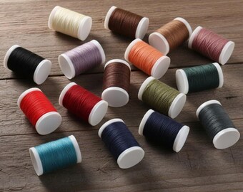 thumbnail image 2 of Uxcell 12 Colors Leather Sewing Thread Set 55 Yards 175D/1mm Polyester Flat Waxed... 2 of 10
