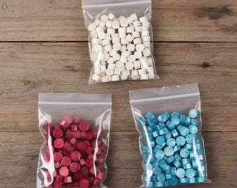 Wachs Siegel Melts - Wachs Siegel Perlen für Stempel - Siegelwachs Perlen - Siegelwachs Perlen - Schmelzwachs Scrapbook - Weiß Schwarz Gelb Rot Pink