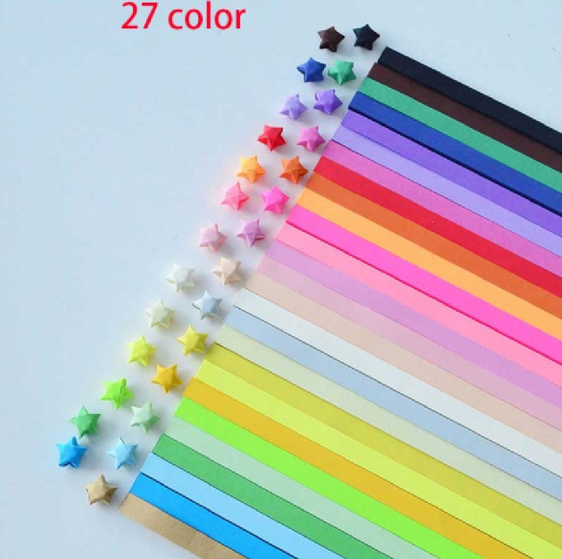 Origami Star Paper Strips Star Folding Paper Rainbow Origami Etsy
