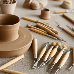 51 Pcs Pottery Tool Set - Clay Sculpting Tools - Pottery Supplies Kit - Outils Poterie - Carving Tools - Modeling Tools - Ceramic Art Tools image 5
