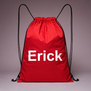 Custom Drawstring Backpack, Personalised Drawstring Gym Bag, PE Kids School, Adults Sport Bag, Swim bag with Name Logo Rucksack Sports Bag