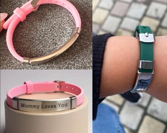 Custom Kids ID Bracelet - Personalized Baby Jewelry - Phone Number Bracelet for Kids- Emergency Bracelet - Anti Loss Bracelet Child ID