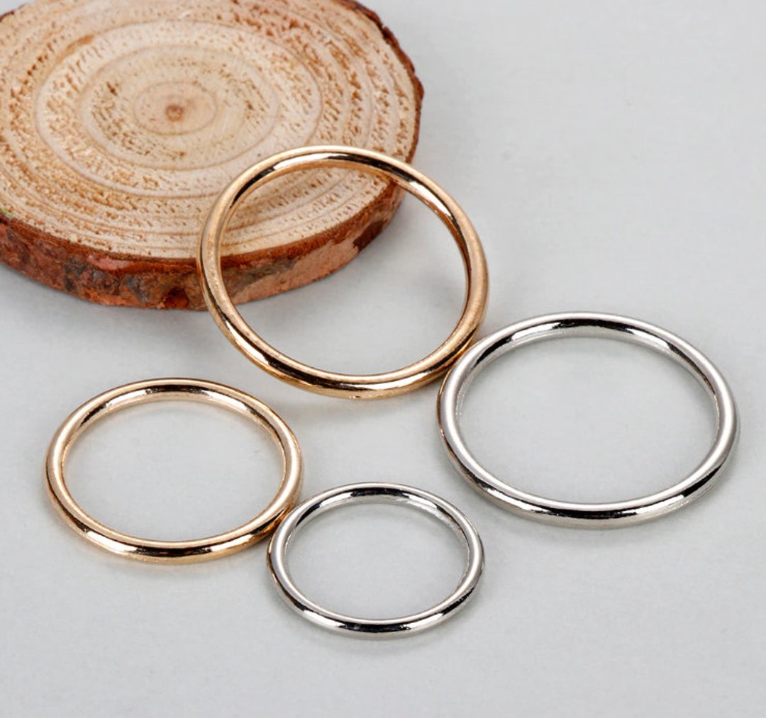 Metal O-rings Welded Metal Loops Round Formed Rings Gold Silver Macramé ...