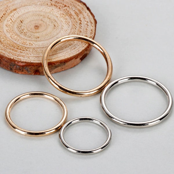 Metal O-Rings - Welded Metal Loops – Round Formed Rings – Gold Silver Macramé and Crafting Loop – Heavy Duty Multiple Sizes - Circle Buckle