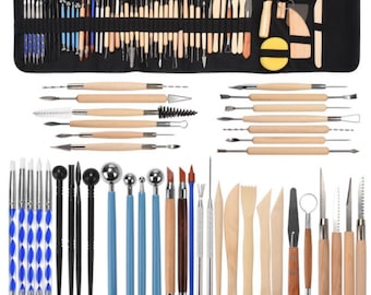 51 Pcs Pottery Tool Set - Clay Sculpting Tools - Pottery Supplies Kit - Outils Poterie - Carving Tools - Modeling Tools - Ceramic Art Tools