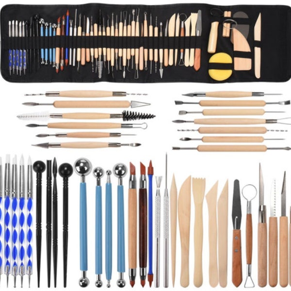 51 Pcs Pottery Tool Set - Clay Sculpting Tools - Pottery Supplies Kit - Outils Poterie - Carving Tools - Modeling Tools - Ceramic Art Tools