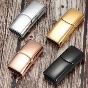 5 Pcs Magnetic Clasps for Leather Bracelet, Stainless Steel Magnet Clasp Closure, Jewelry Making DIY Accessories  12*6mm, 10x5mm, 8x4mm Hole