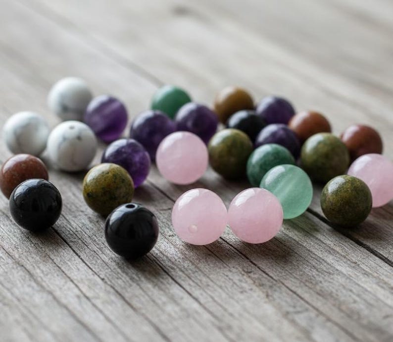 Natural Stone Beads - Bracelet Making Kit - Round Loose Gemstone Beads Lot For Jewelry Making Bracelet and Jewelry 4 mm 6 mm 8 mm 10mm DIY image 8