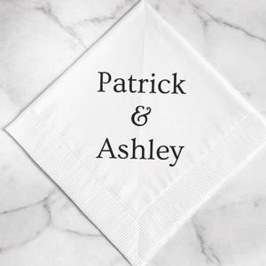 Personalized Beverage Napkins, Custom Stamped Cocktail, Foil Printed, Wedding Favors, Bridal Shower, Graduation Parties, Paper Party