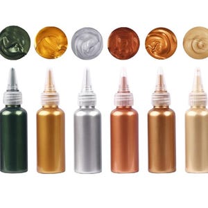 Metallic Paint - Metallic Acrylic Paint - Gold Silver Green Red - Decorative Metallic Paint - Epoxy Resin Color Pigment DIY