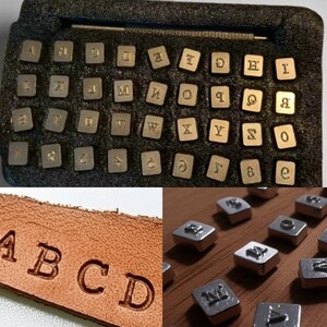37 Pcs Number Letter Stamp Punch Set Leather Craft Imprinted Metal Steel Punch Tools 26 Letters Alphabet & 10 Numbers Leatherworking image 1