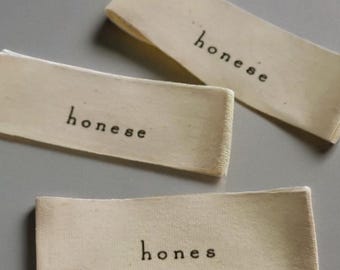1000 Custom Clothing Labels -  Personalized Cloth Tags for Clothes Fold Over Cloth Labels Handmade - Cream Beige Fabric Sew in Sew on Labels