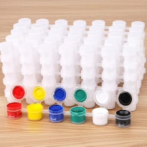 50 Pcs Paint Pot Strips, 3ML, 6 Pot Strips, Empty Paint Pots, Bulk Paint Pot Strips, Leak Proof Paint Pots, Paint Containers