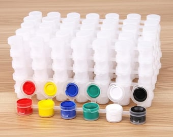 50 Pcs Paint Pot Strips, 3ML, 6 Pot Strips, Empty Paint Pots, Bulk Paint Pot Strips, Leak Proof Paint Pots, Paint Containers