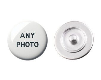 10 Pcs Custom Photo Snap Button, Personalized Text Snap Button, 12mm 18mm 20mm Photo Glass Snap Button, Customize Picture Snap Charm