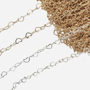 Heart Chain for Jewelry Making, Gold Silver Chains Findings, Body Chains Crafts Accessories Wholesale Heart Link Chain Bracelet Necklace