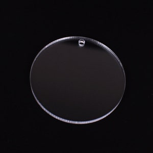 15pcs Clear Blank Acrylic Round Circle Key Chains Acrylic Tags,Clear  Acrylic Laser Cut Round Sheet with Hole (0.5)