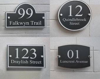 Custom Address Plaque - Modern House Number Sign - Personalized House Number Plaque - Housewarming Gift - Outdoor Street Address Porch Sign