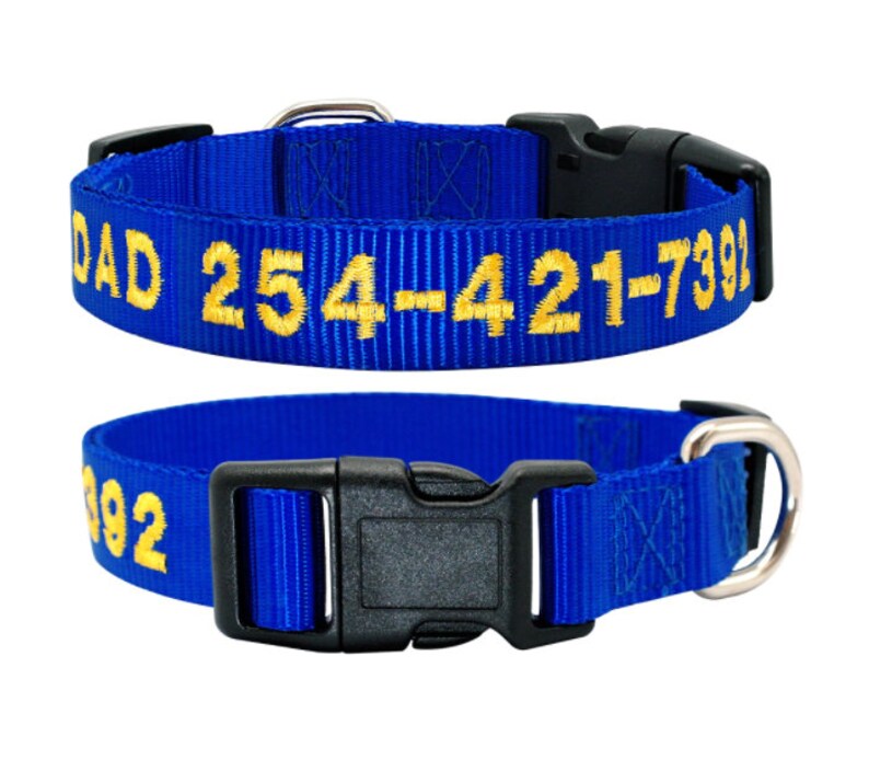 Personalized Dog Collar Custom Collar Embroidered With Pet Etsy