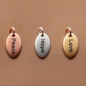 50 Custom Charm Gold Silver Personalized Charm, Stainless Steel Logo Charm Beads, Laser Engraved Charm Beads For Bracelets Jewelry Making