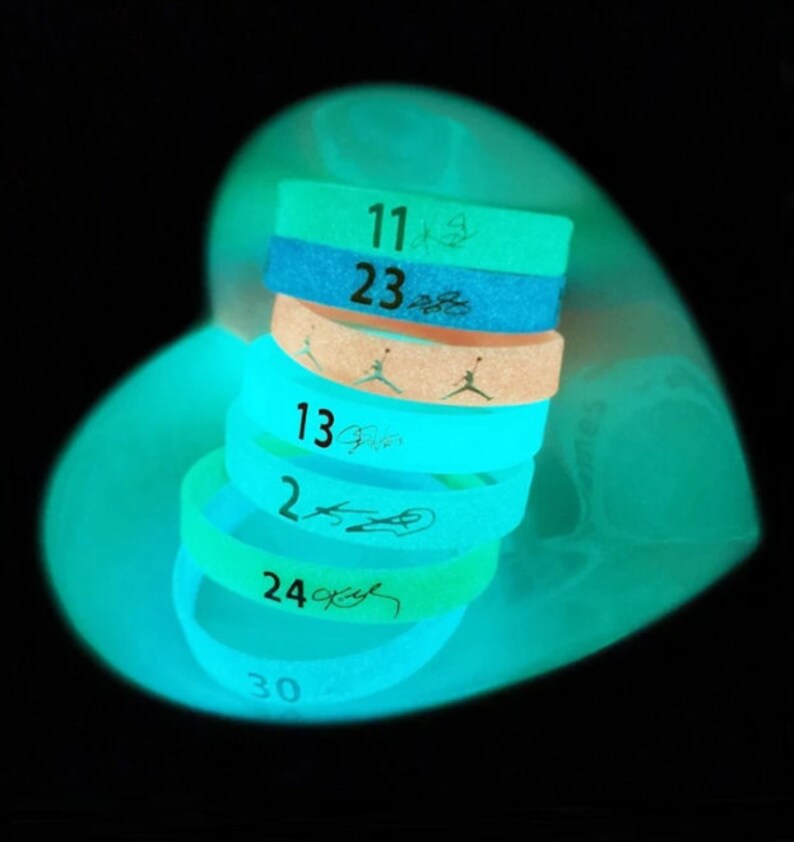 Custom Glow in the Dark Wristbands Personalized Text Etsy