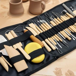 51 Pcs Pottery Tool Set - Clay Sculpting Tools - Pottery Supplies Kit - Outils Poterie - Carving Tools - Modeling Tools - Ceramic Art Tools image 3