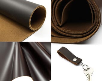 Dark Brown Leather Fabric - Scrap Upholstery Leather Pieces - Leaher Book Cover, Bag Wallet Making, Jewelry Making - Scraps for Crafting