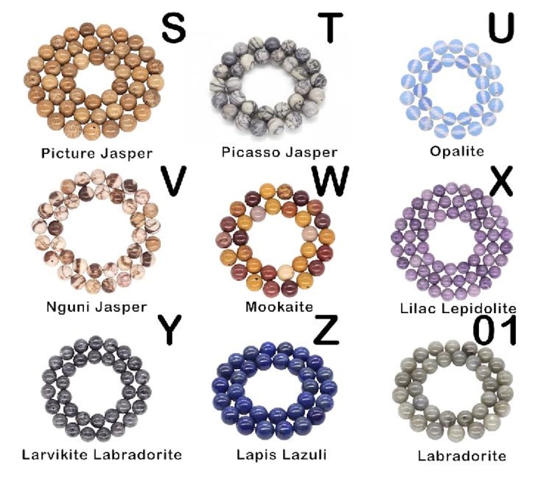 Natural Stone Beads - Bracelet Making Kit - Round Loose Gemstone Beads Lot For Jewelry Making Bracelet and Jewelry 4 mm 6 mm 8 mm 10mm DIY image 4