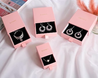 10 stuks aangepaste sieradendoosjes, aangepast logo, gepersonaliseerde papieren dozen, lade kleine verpakkingsdozen, voor oorbel ketting ring, bulkgroothandel