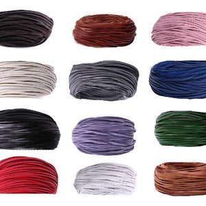 フラット PU レザーコード - 3 mm 4 mm 5 mm - ジュエリー作り用マットレザーコード - ネックレス ブレスレットコード - ブラック ホワイト ブラウン ブルー グリーン レッド