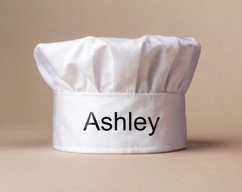 Custom Chef Hat - Black Personalized Chef Hat - Customized Text - Kochmütze Personalisiert - Bakers Cap - Cooks Hat for Men Women BBQ