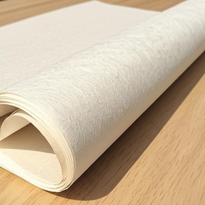 Papier pur mûrier - Papier de calligraphie de couleur naturelle - Papier fait main - Papier fin et fin - Aquarelle - Bio - Artisanat respectueux de l'environnement