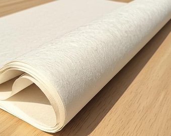 Reines Maulbeerbaumpapier - Natürliches Kalligraphiepapier - Handgeschöpftes Papier - Dünnes feines Papier - Aquarellpapier - Bio - Umweltfreundliches Handwerk