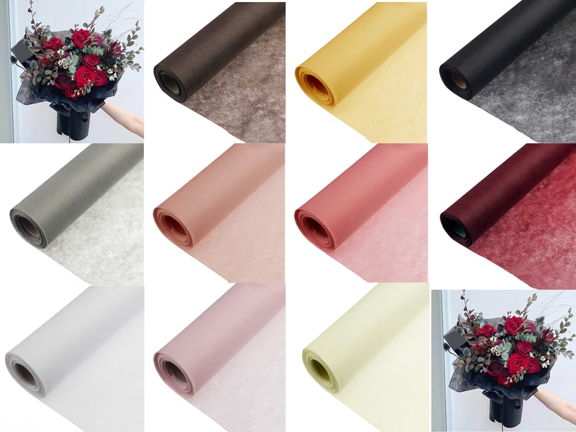 Korean Style Linen Flower Wrapping Paper Floral Bouquet Wrap Roll Gift Florist Packaging Supplies Vintage Natural Linen DIY Floral Present Crafts