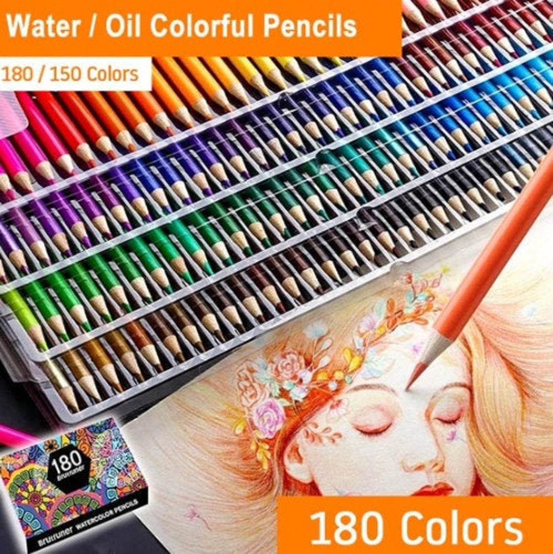 180 Pieces Color Pencils Set Water Color Pencils Professional Coloring  Pencils Colour Colored Pencils Brutfuner Gift for Artist 