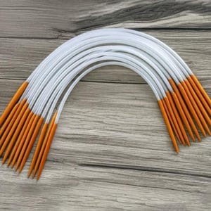 18 Pcs 16 32 inches Circular Knitting Needles Set - Bamboo Wood Crochet Hook Kit - Kit Aiguilles Circulaires - Breinaalden Set - Starter image 2