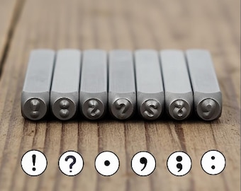 Metallstempel, Satzzeichen Ausrufezeichen Fragezeit Punkt Komma Semikolon Doppelpunkt, Metallbearbeitung Stanzwerkzeuge, Schmuckherstellung